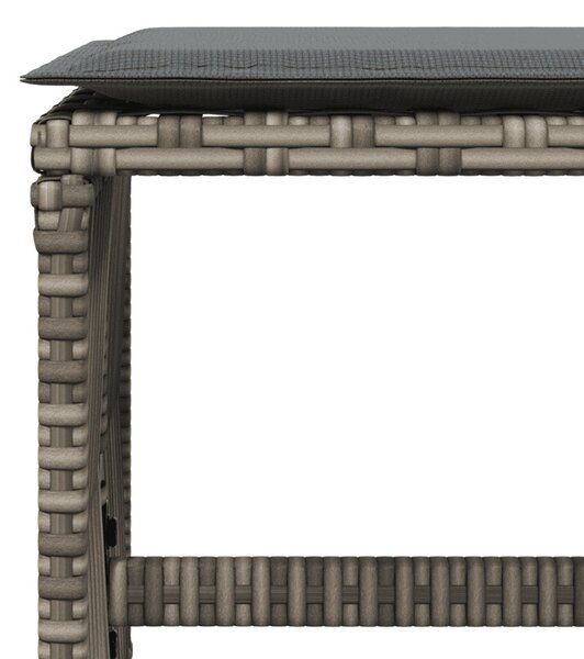 9 részes szürke polyrattan kerti étkezőgarnitúra párnával