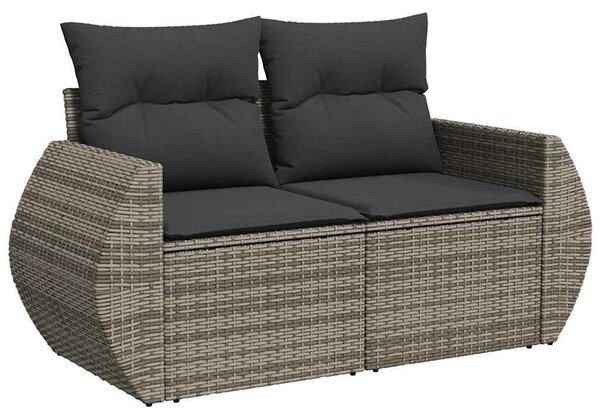5 részes szürke polyrattan kerti ülőgarnitúra párnákkal