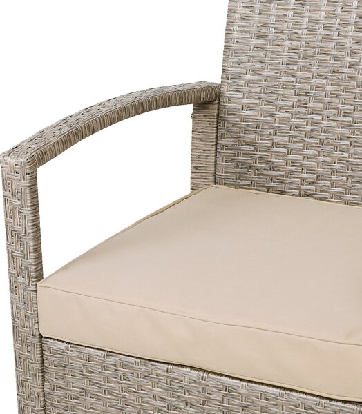 Casaria® Rattan szett - krémszínű