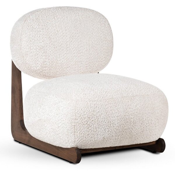 Baobab Luxus Fotel Teddy Fehér Wenge Lábakkal