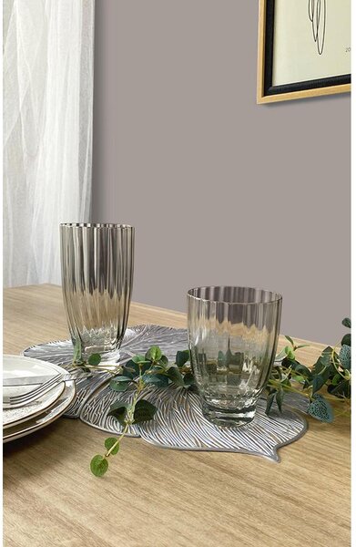 Platinum - Átlátszó szürke long-drinkes pohár