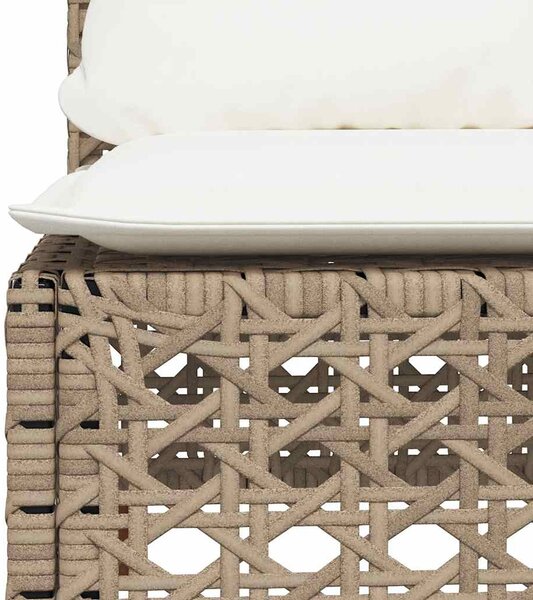 8 részes bézs polyrattan kerti ülőgarnitúra párnával