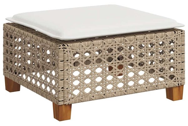 8 részes bézs polyrattan kerti ülőgarnitúra párnával