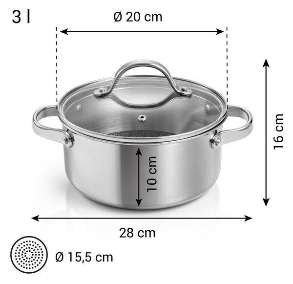 Tescoma SteelCRAFT lábas fedővel ? 20 cm, 3,0 l