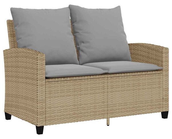 6 részes bézs polyrattan kerti ülőgarnitúra párnával