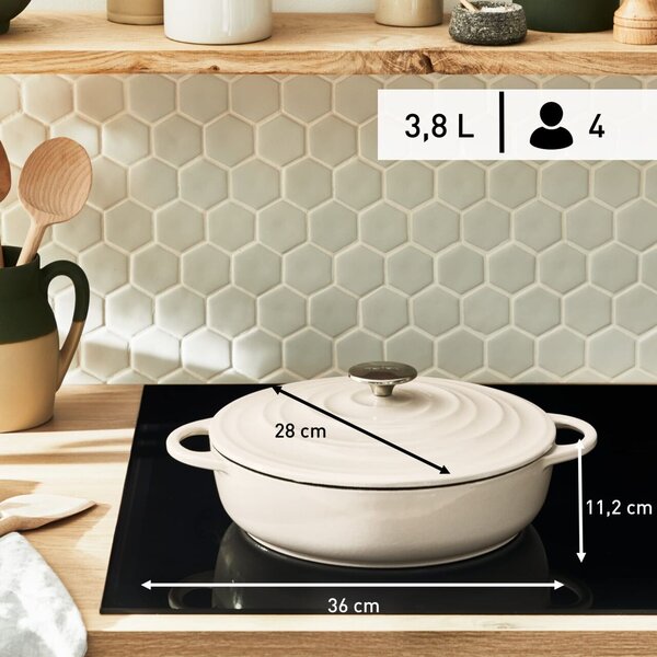 Tefal E25972 LOV serpenyő, 28 cm | újrahasznosított öntöttvas | optimális hőtárolás | minden tűzhelytípushoz | indukcióhoz is alkalmas | sütőben is használható 250°C-ig