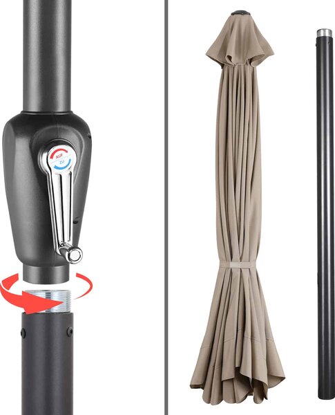 Kingsleeve® Maui kerti napernyő Ø330 cm - taupe