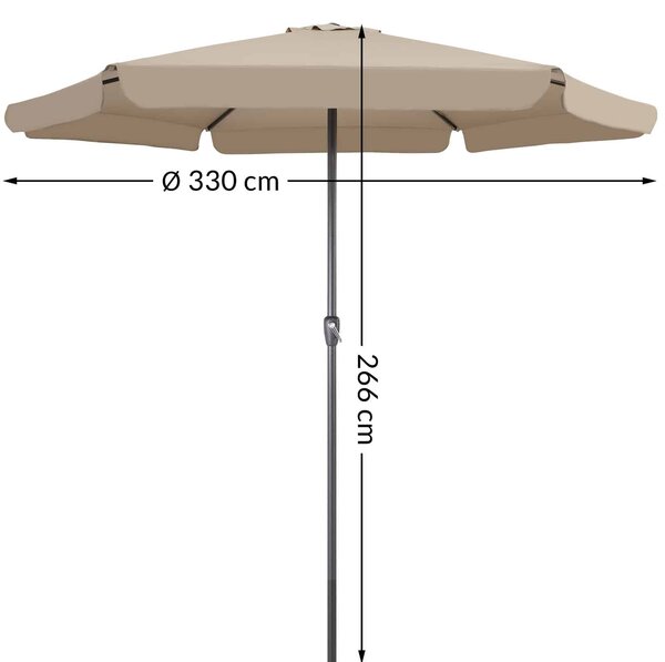 Kingsleeve® Maui kerti napernyő Ø330 cm - taupe