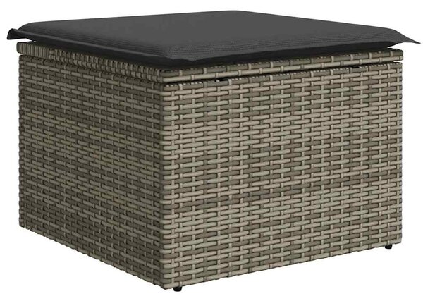 7 részes szürke polyrattan kerti ülőgarnitúra párnákkal