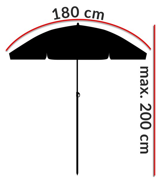 Kingsleeve® Cyprus kerti napernyő 180 cm - bézs
