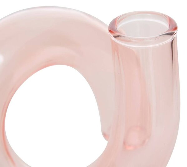Egyszálas üveg váza 12 cm rózsaszín - PÉTALE