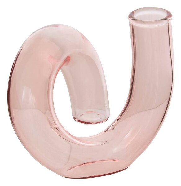 Egyszálas üveg váza 12 cm rózsaszín - PÉTALE