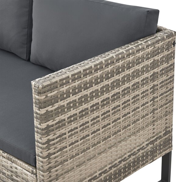 Juskys Santorini rattan kerti bútor szett - szürke