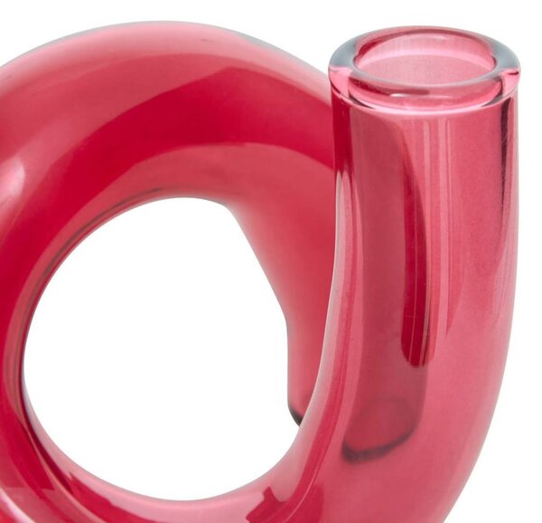 Egyszálas üveg váza 12 cm piros - PÉTALE