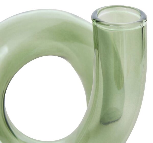 Egyszálas üveg váza 12 cm zöld - PÉTALE