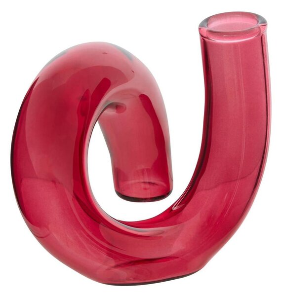 Egyszálas üveg váza 12 cm piros - PÉTALE