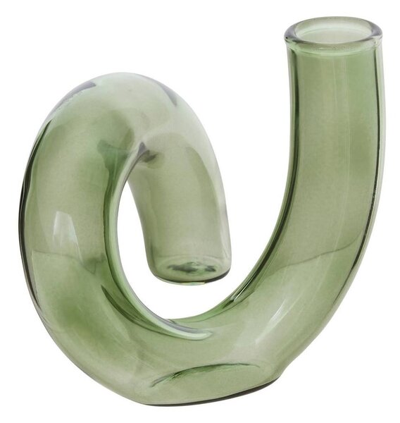 Egyszálas üveg váza 12 cm zöld - PÉTALE