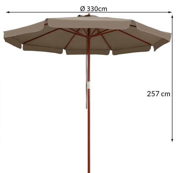 Kingsleeve® Kerti napernyő Ø 330 cm - taupe