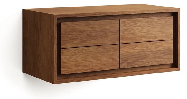 Sötétbarna teakfa fali mosdó alatti szekrény 90x40 cm Kenta – Kave Home