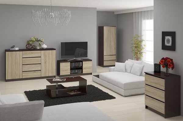 AKORD CLP K120 Komód Laminált Wenge-Sonoma 10 Fiókos
