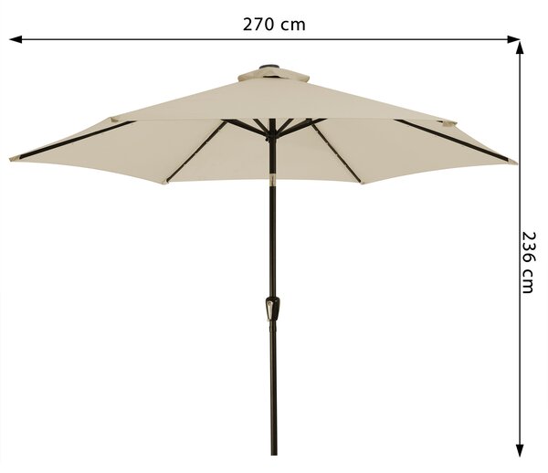 Kingsleeve® LED napernyő Miami Ø270 cm - bézs