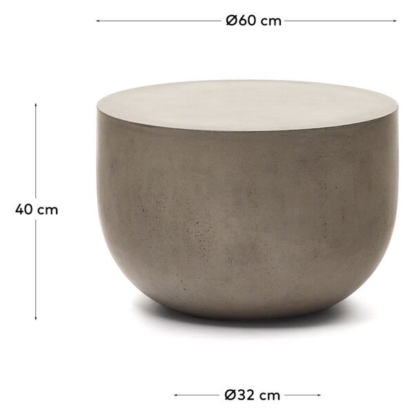 Beton kerek kerti dohányzóasztal ø 60 cm Garbet – Kave Home