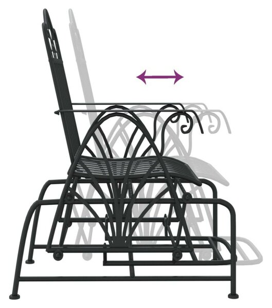 Fekete acél hintapad 61 cm