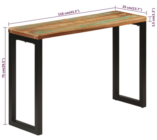 VidaXL tömör újrahasznosított fa tálalóasztal 110x35x75 cm