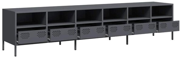 VidaXL antracitszürke hidegen hengerelt acél TV-szekrény 202x39x43,5cm