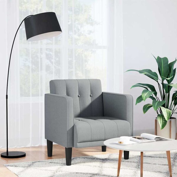 Világosszürke szövet kanapészék karfás szék 53 cm