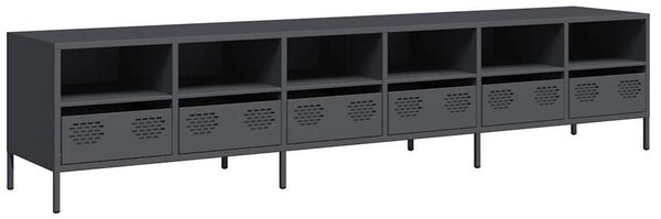 VidaXL antracitszürke hidegen hengerelt acél TV-szekrény 202x39x43,5cm