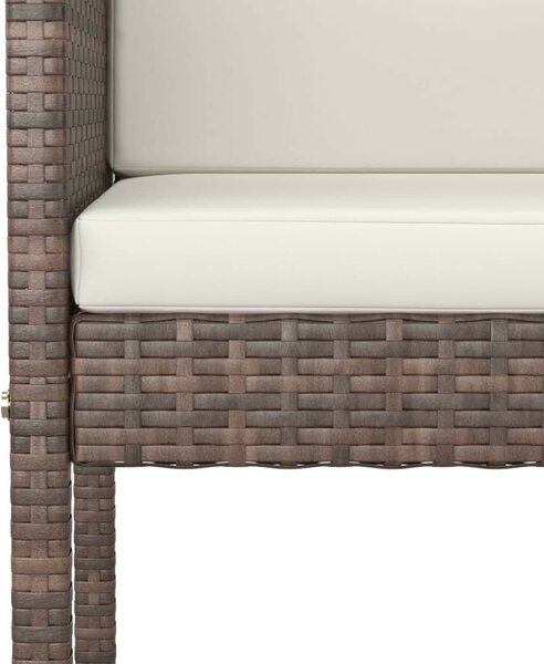 4 db barna polyrattan bárszék párnákkal