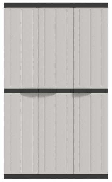 Szürke és fekete PP kültéri tárolószekrény 97 x 37 x 165 cm