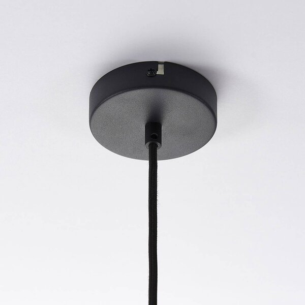 Lindby függőlámpa Leya, fekete/arany, fém, Ø 30 cm, E27, dimmelhető, Fekete, Nappali / Étkező, fém, Modern