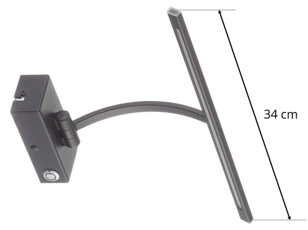 Freelight LED fali lámpa Matisse, szélesség 34 cm, fekete, dimmelhető, Fekete, Nappali / Étkező, fém, Modern