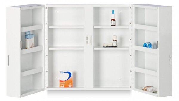Zárható acél gyógyszeres szekrény fehér-zöld 53x53x21,5 cm 10040015
