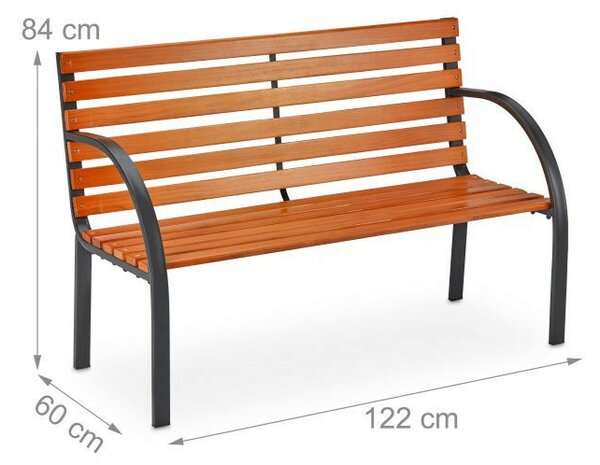 Rusztikus kerti pad 2 személyes fa és fém 83,5 x 123 x 56 cm 10036068
