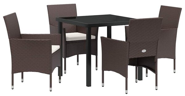Kert étkező szett párnával 5 pcs Barna polirattan