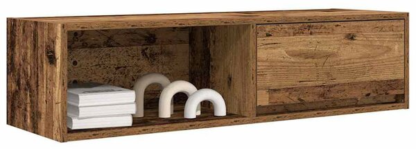 2 db antik fa szerelt fa fali TV-szekrény 100x31x25,5 cm