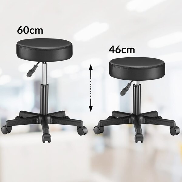 BONI görgős puff, Ø35cm, fekete Jurhan