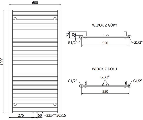 Mexen, Mexen Hades elektromos melegítő 1200 x 600 mm, 900 W, fehér - W104-1200-600-2900-20