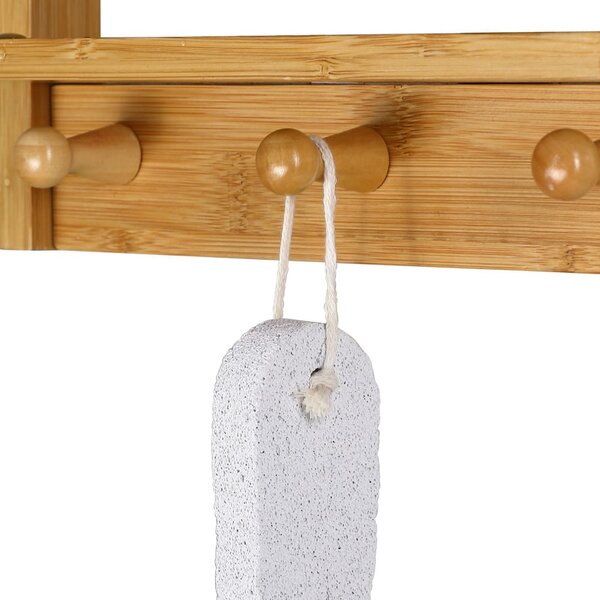 BAMBOO fürdőszobai függő polc, 28,5x10x70cm, 3 polc, barna Casaria