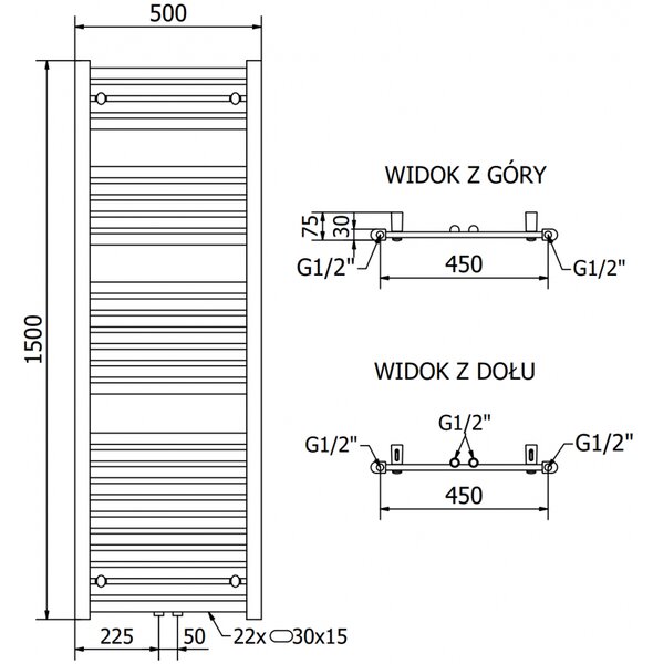 Mexen, Mexen Hades elektromos melegítő 1500 x 500 mm, 900 W, antracit - W104-1500-500-2900-66