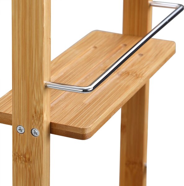 BAMBOO fürdőszobai függő polc, 28,5x10x70cm, 3 polc, barna Casaria