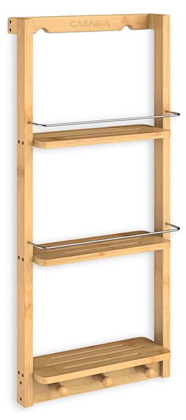 BAMBOO fürdőszobai függő polc, 28,5x10x70cm, 3 polc, barna Casaria