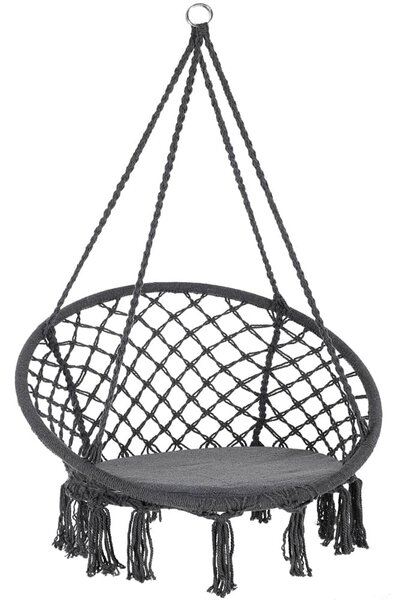 BOHO függőszék párnával, Ø61cm, antracit Jurhan