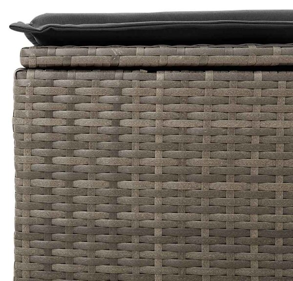 9 részes szürke polyrattan kerti ülőgarnitúra párnákkal
