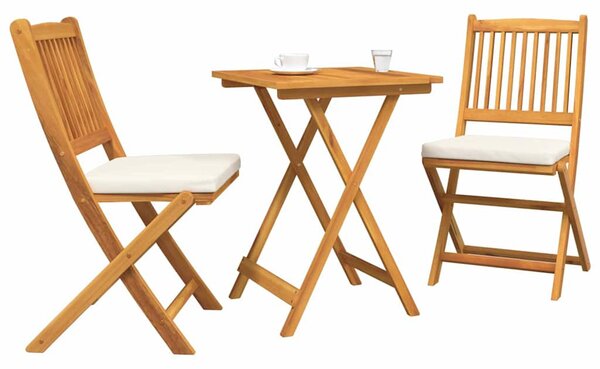 Kert Bistro Készlet 3 pcs Barna Tömör Akácfa