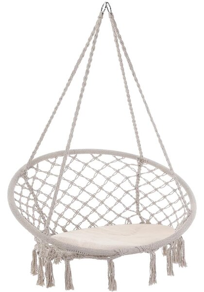 BOHO függőszék párnával, Ø61cm, bézs Jurhan