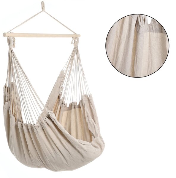 BOHO függőszék párnával, Ø61cm, bézs Jurhan
